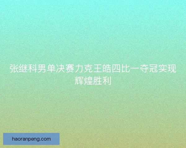 张继科男单决赛力克王皓四比一夺冠实现辉煌胜利