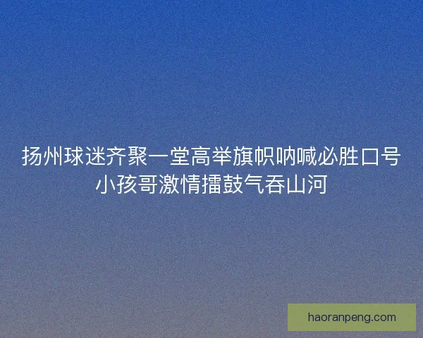 扬州球迷齐聚一堂高举旗帜呐喊必胜口号小孩哥激情擂鼓气吞山河